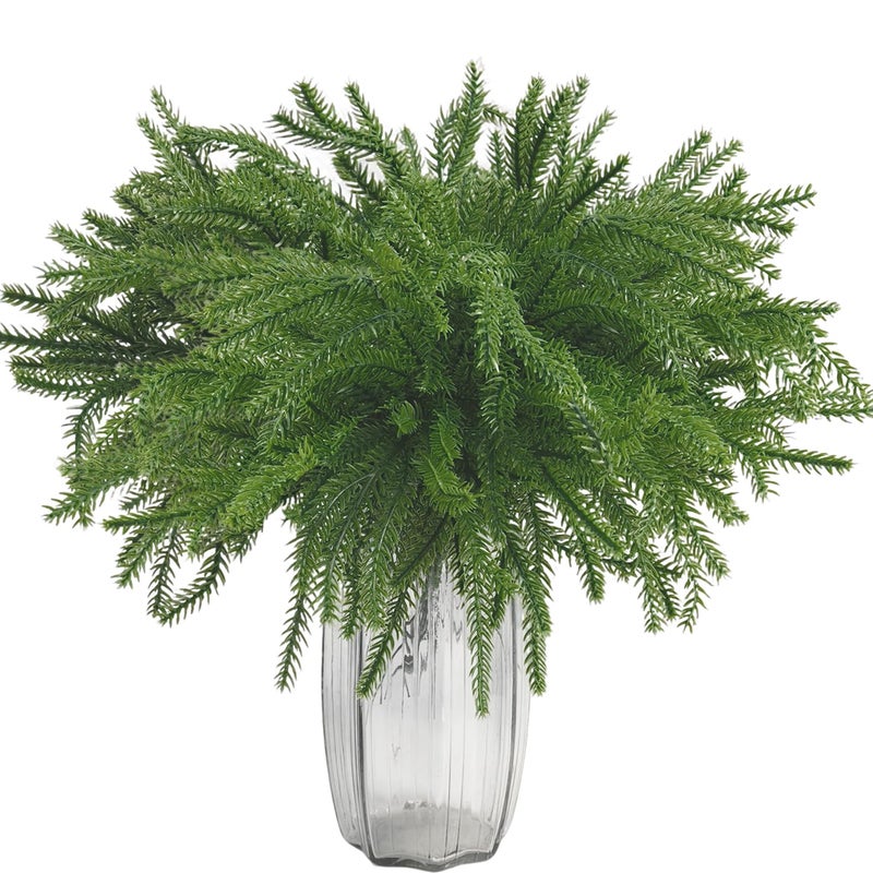 Tinsow 40 Pcs Full Bushy Faux Norfolk Pine Branches Bulk Artificial Christmas Picks for DIY Wreath Making Crafts Table Decor IndoorOutdoor Holiday Decorations - Image 2