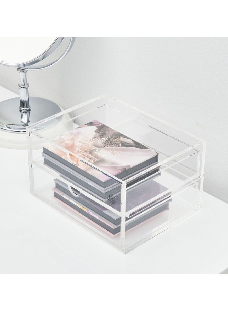 Homesmiths Vanity 2 Tiers Acrylic Glasses Display Drawers Clear - Image 3