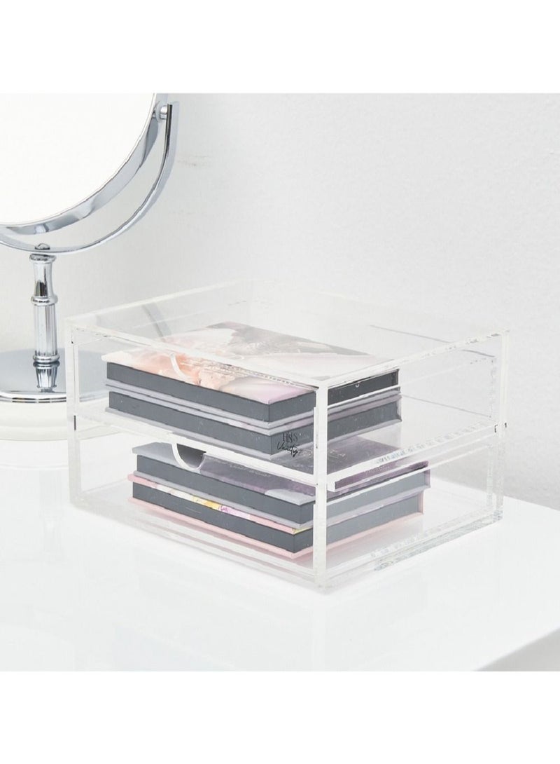 Homesmiths Vanity 2 Tiers Acrylic Glasses Display Drawers Clear - Image 2