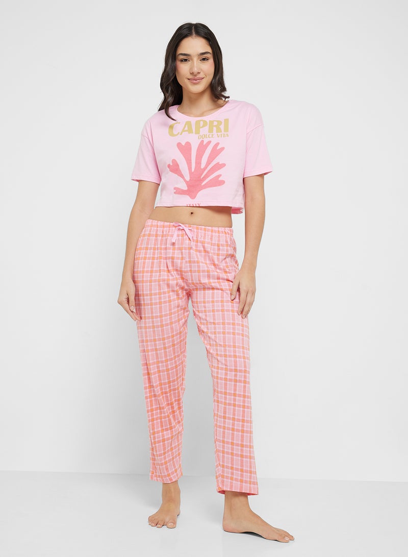 Ginger Cotton Graphic T-Shirt & Pyjama Set  - Image 5