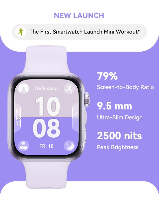 هواوي ساعة ذكية WATCH FIT 5، شاشة FullView بحجم 43 مم، متوافقة مع iOS و Android، تصل إلى 10 أيام من عمر البطارية، مراقب النوم والصحة، مراقب معدل ضربات القلب، SpO2، GPS، تمارين صغيرة - Image 1