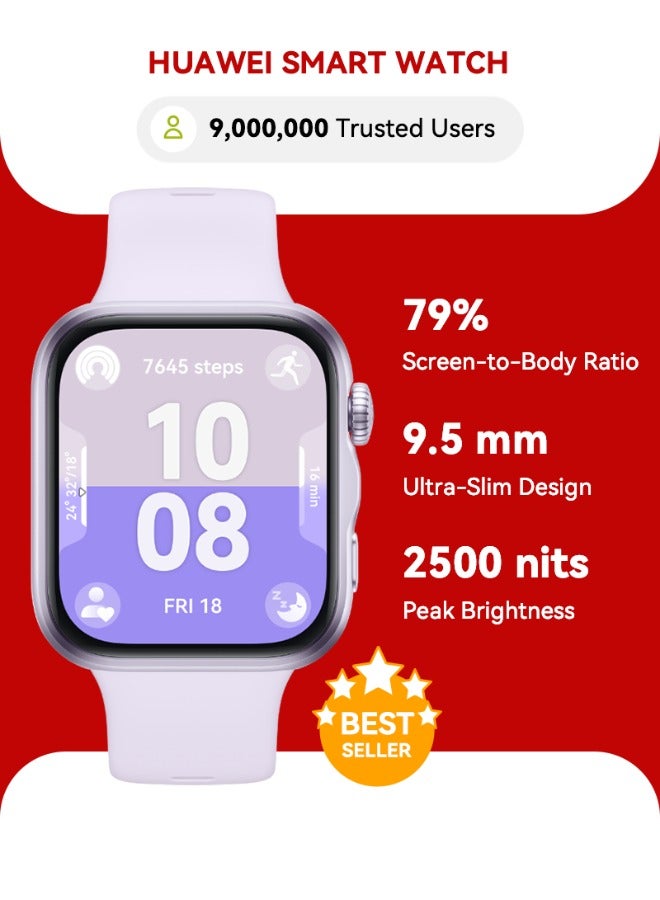 HUAWEI WATCH FIT 5 Smart Watch, 43mm FullView Display, iOS & Android, upto 10 Days Battery Life, Sleep & Health Monitor, Heart Rate Monitor, SpO2, GPS,Mini Work-out, Purple - Image 1