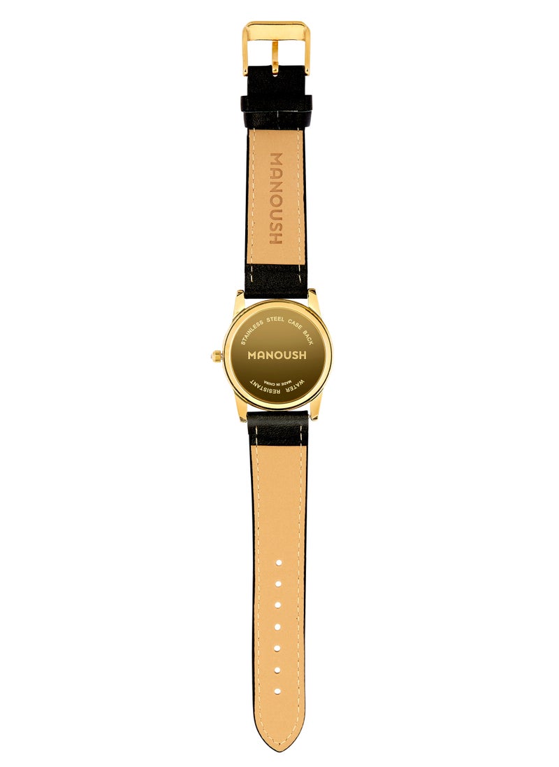 Manoush Manoush Patch Collection - Unisex Analogue Classic Quartz Black PU Leather Wrist Watch - MSHPA03  - Image 2