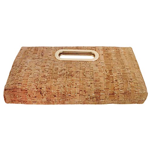 JNB Cork Top Handle Clutch, Gold - Image 3