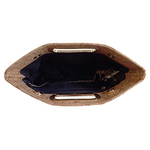 JNB Cork Top Handle Clutch, Gold - Image 5