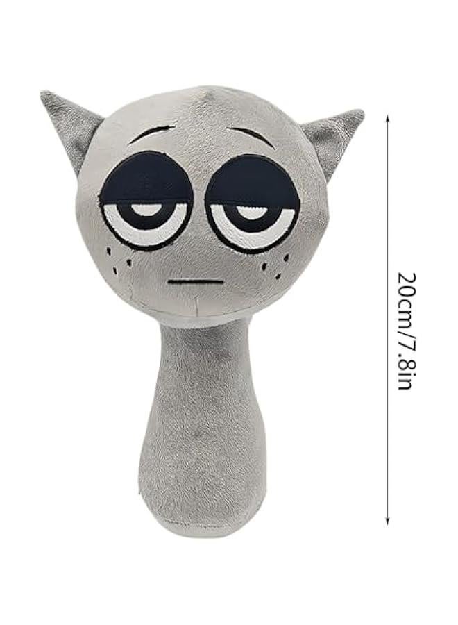 Loquat Sprunki Plush, Stuffed Figure Pillow for Horror Game Fans for Room Decor (Gray) - Image 2