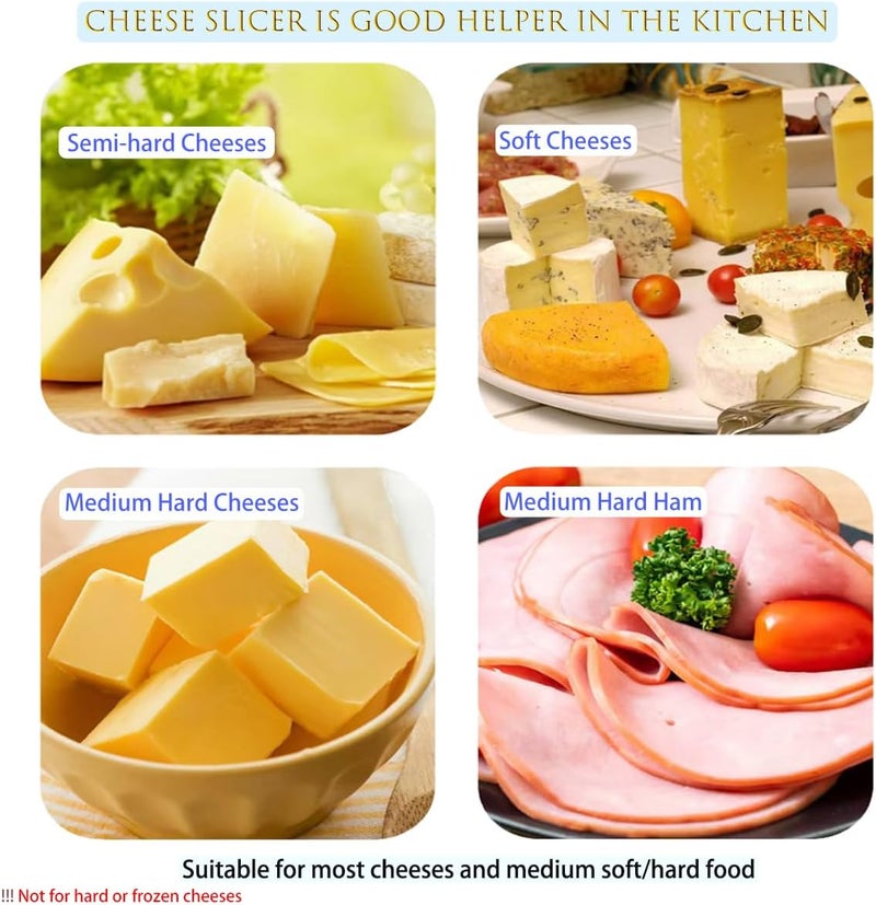 JILFR Cheese Slicer with 16 Replacement Wires, Cheese Cutter Board with Precision Scale, Cheese Cutter Slicer for Cutting Cheese Butter Ham Beet Boiled Eggs - Image 3