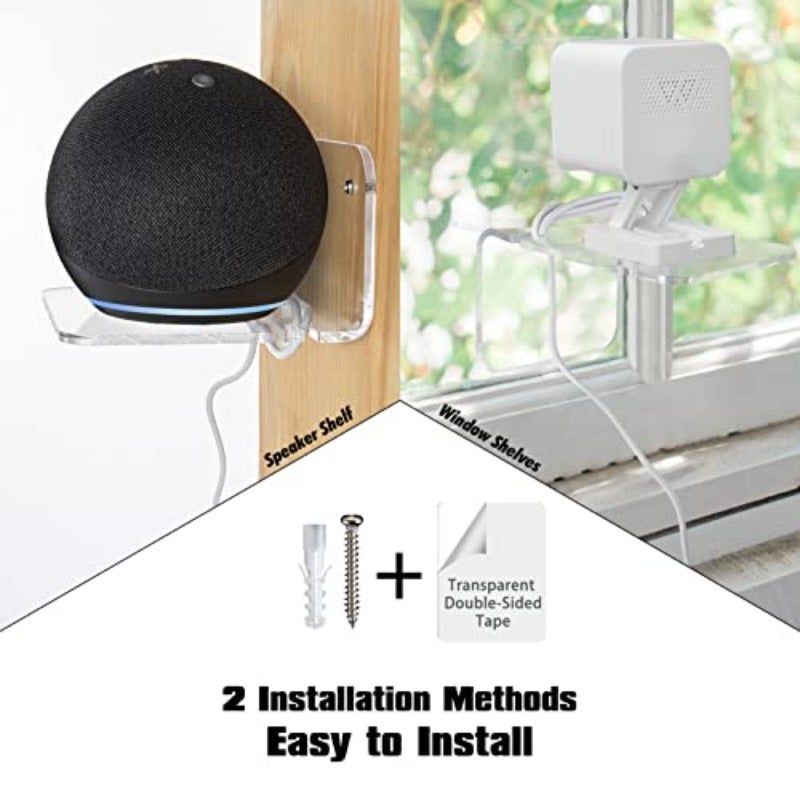 Pack of 3 Small Acrylic Wall Shelves for Security Cameras Speakers Baby Monitors and More Universal 10.2 cm Adhesive Shelf Easy to Install No - Image 4