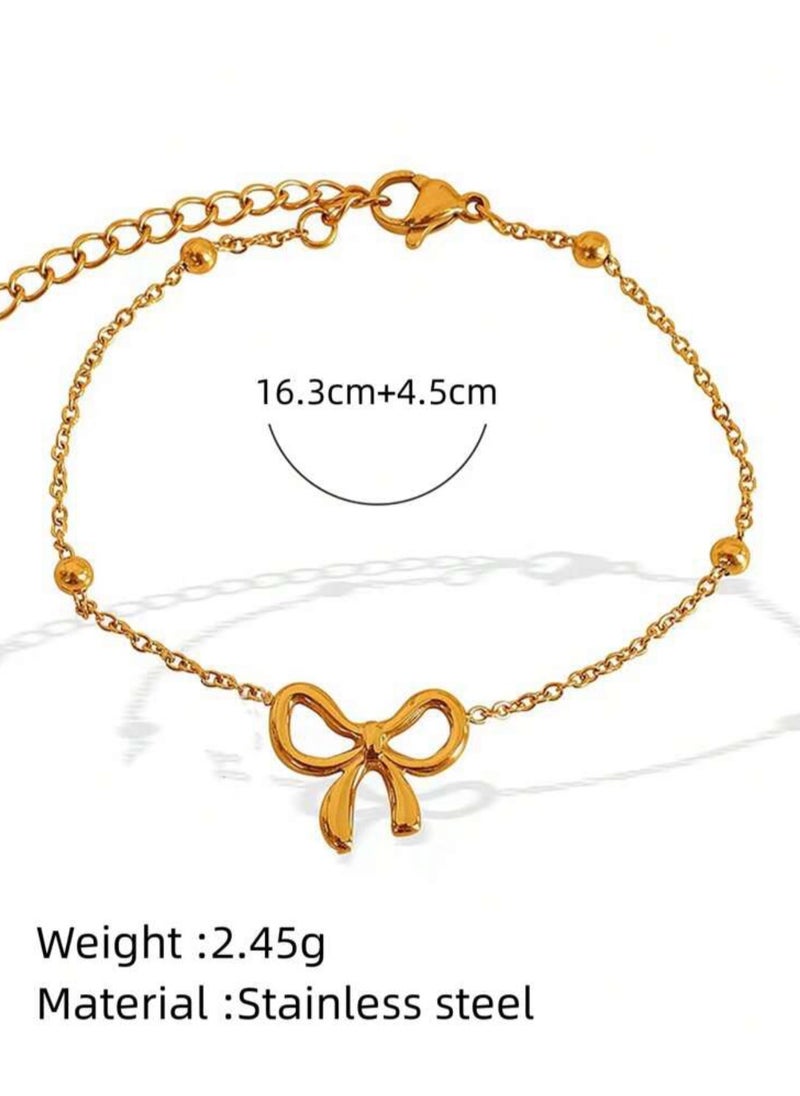 sixtyfour - Elegant Gold Plated Stainless Steel Bracelet For Women - Image 1