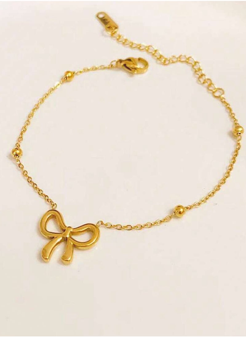 sixtyfour - Elegant Gold Plated Stainless Steel Bracelet For Women - Image 1
