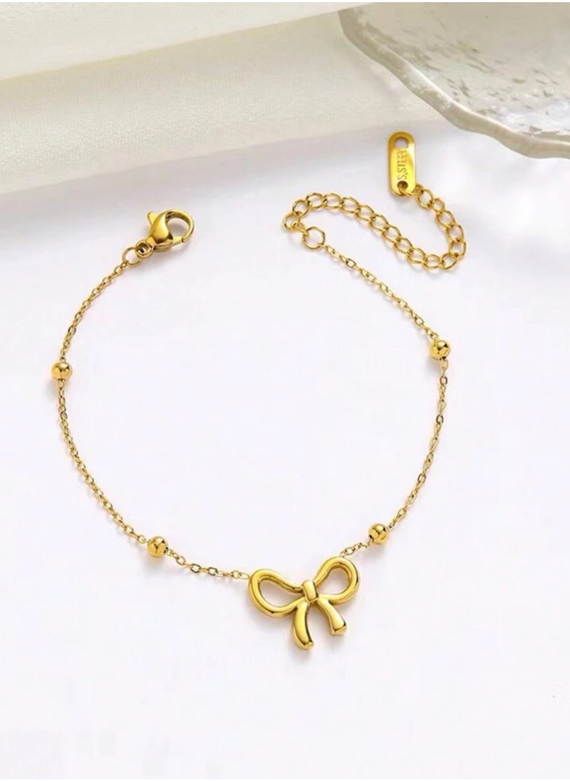 sixtyfour - Elegant Gold Plated Stainless Steel Bracelet For Women - Image 1