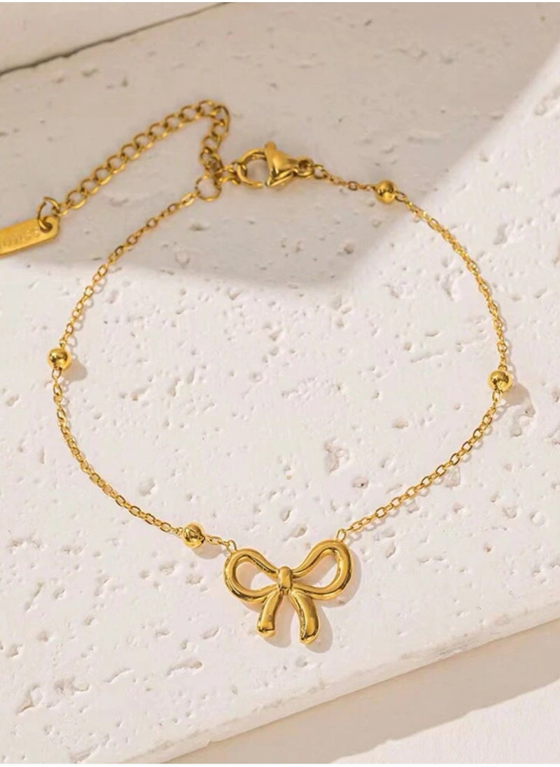 sixtyfour - Elegant Gold Plated Stainless Steel Bracelet For Women - Image 1