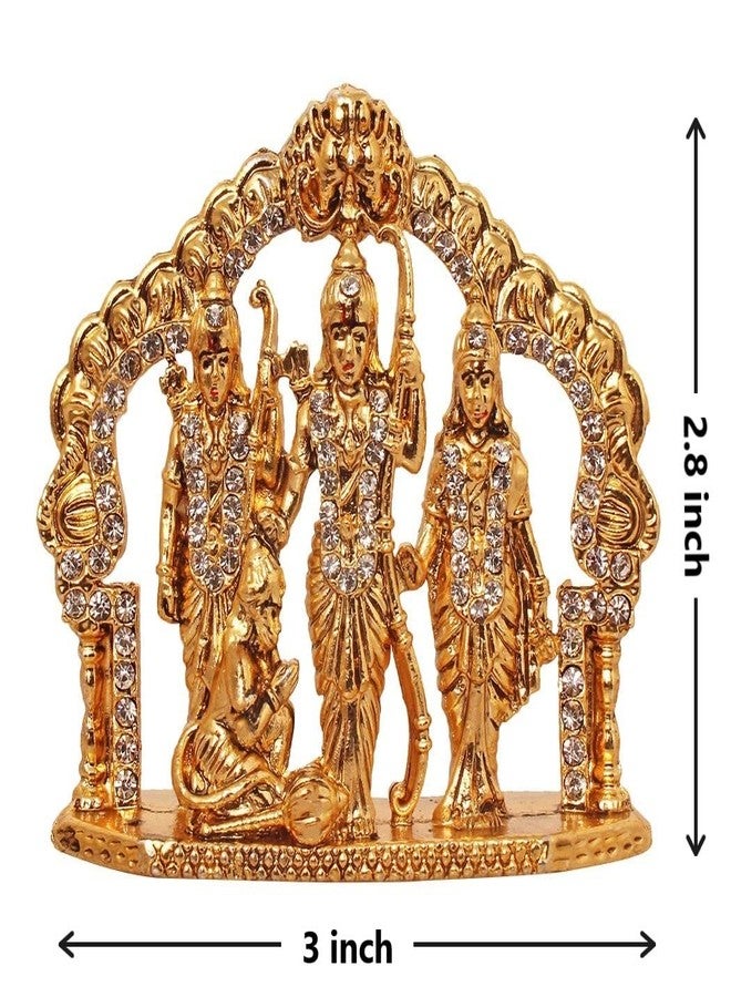 GCT Ram Darbar Idol Lord Rama Laxman Hanuman Sita Family Murti (B-145) Gold Metal Statue for Home Décor Car Dashboard Mandir Pooja Murti Temple Puja Office Table Showpiece - Image 2
