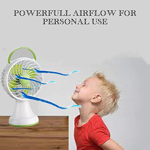 RENMAX Rechargeable Mini Table Fan for Kitchen, Small Personal USB Powered Fan Portable high speed Multicolor Plastic - 1Pc (8405 with LED) - Image 5