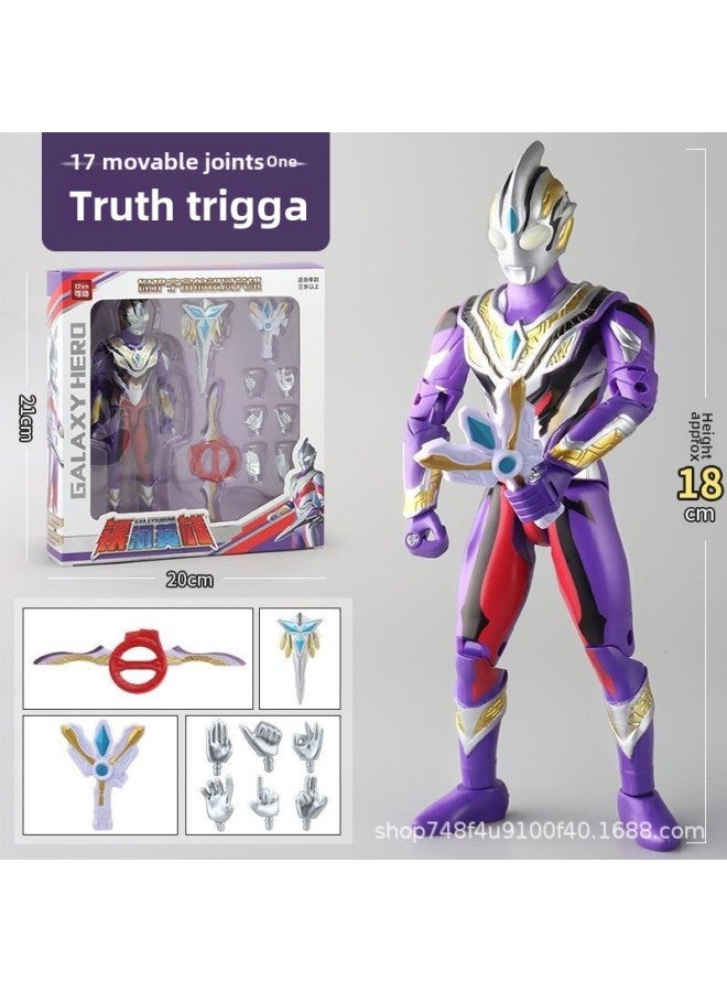 Ultraman Hand-made Spot Gold Cero Beria Geed Tiga Doll Model Stand Kidsren's Toys-Color:Truth Trigga - Image 1