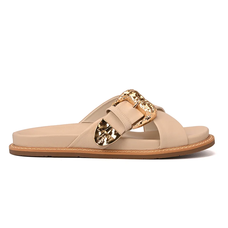 Papete Ivory Crossed Straps with Buckle