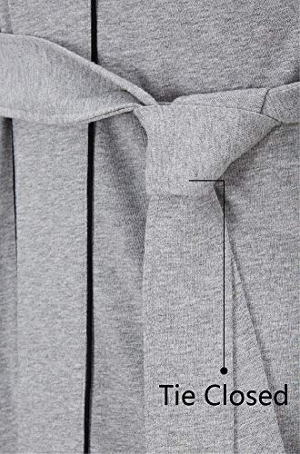 HOLOVE Men's Cotton Robes lightweight soft Knee Length Summer Knit Kimono Bathrobe For Men (Grey L/XL) - Image 5