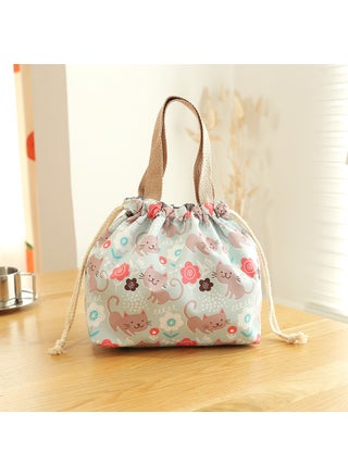 Large Capacity Lunch Bag Drawstring Insulated Green Cat Drawstring Lunch Box Bag - pzsku/Z537B8DB475CBE9147C2DZ/45/1746222360/23fe306f-a7aa-42ca-bf45-03a30f5d72d0