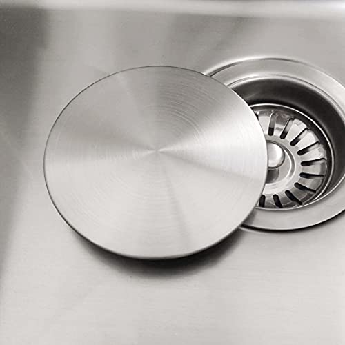 GZILA Kitchen Sink Stopper Flat Decor Cover 304 Stainless Steel Sink Drain Stopper Fits 35 Standard Strainer Brushed Nickel - Image 1