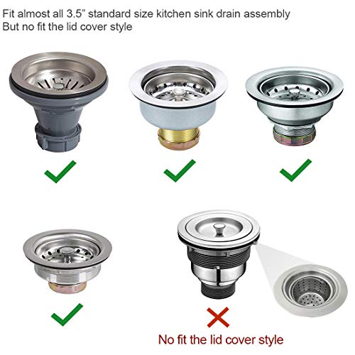 GZILA Kitchen Sink Stopper Flat Decor Cover 304 Stainless Steel Sink Drain Stopper Fits 35 Standard Strainer Brushed Nickel - Image 3