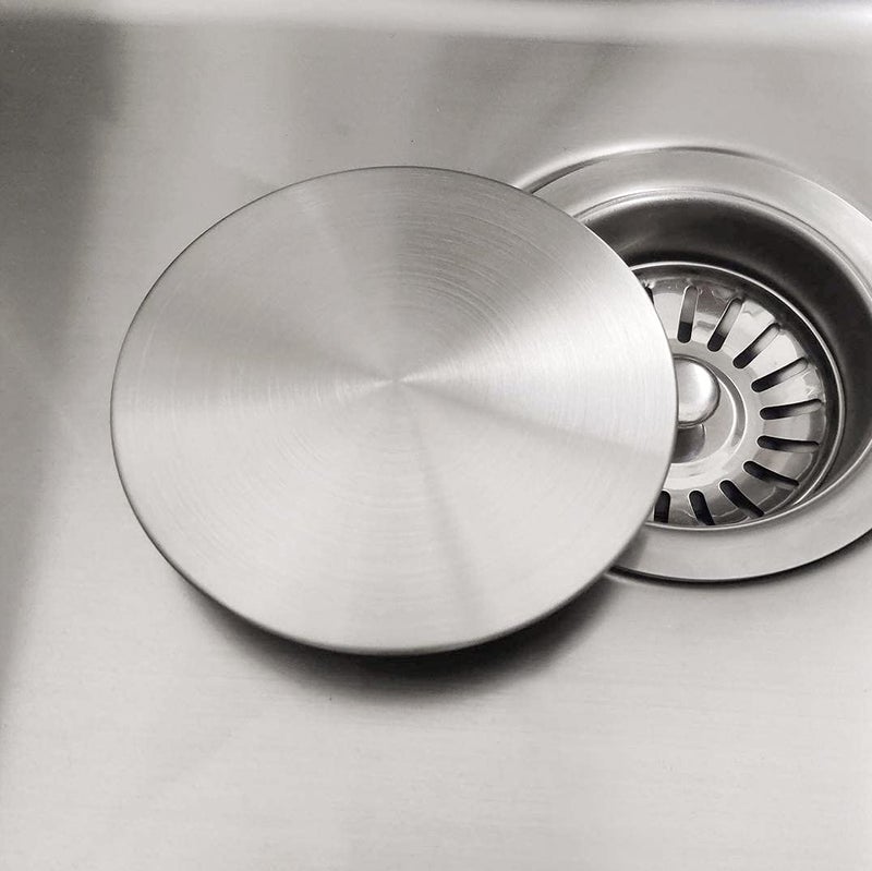GZILA Kitchen Sink Stopper Flat Decor Cover 304 Stainless Steel Sink Drain Stopper Fits 35 Standard Strainer Brushed Nickel - Image 2
