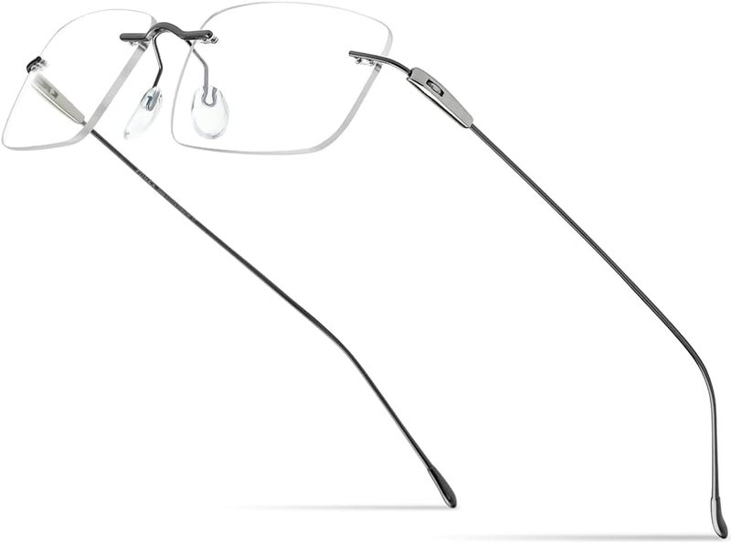 FONEX Titanium Glasses Frame,Rimless Frameless Optical Eyewear Eyeglasses for Men and Women F85634 - Image 1