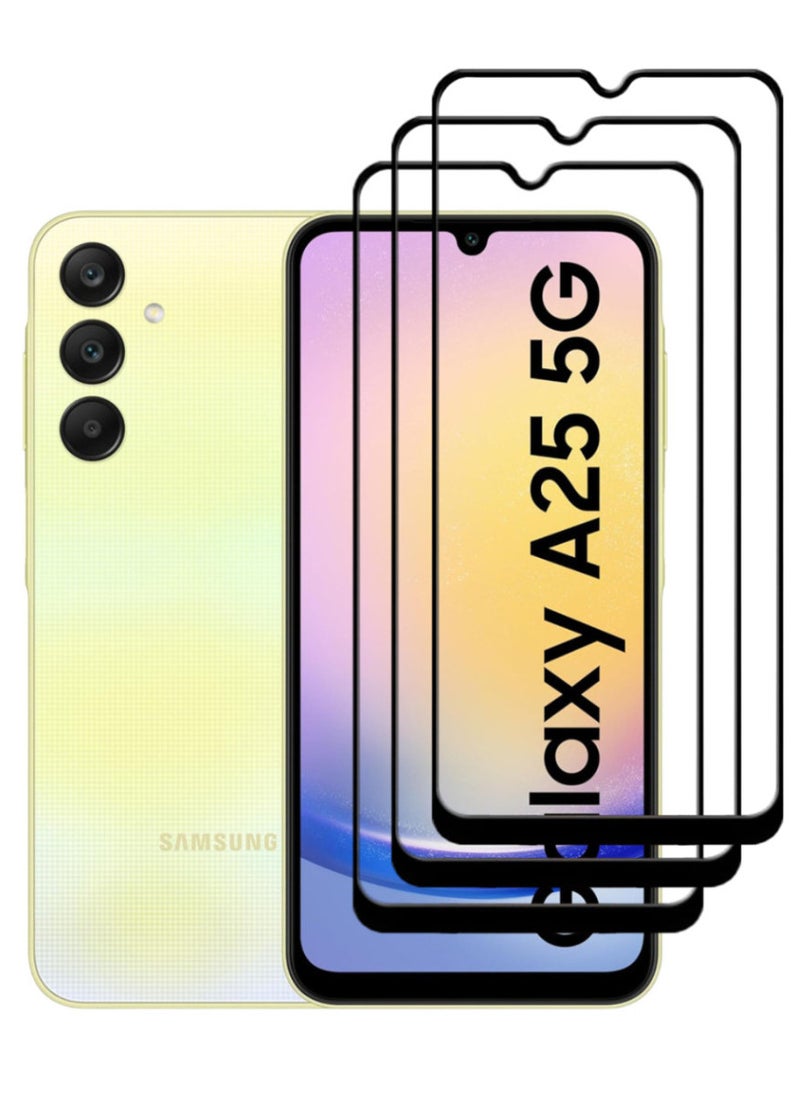 ACLIX 3 Pieces Antistatic ESD Dustproof Premium Quality High Definition Tempered Glass Screen Protector Designed For Samsung Galaxy A25 - Image 1