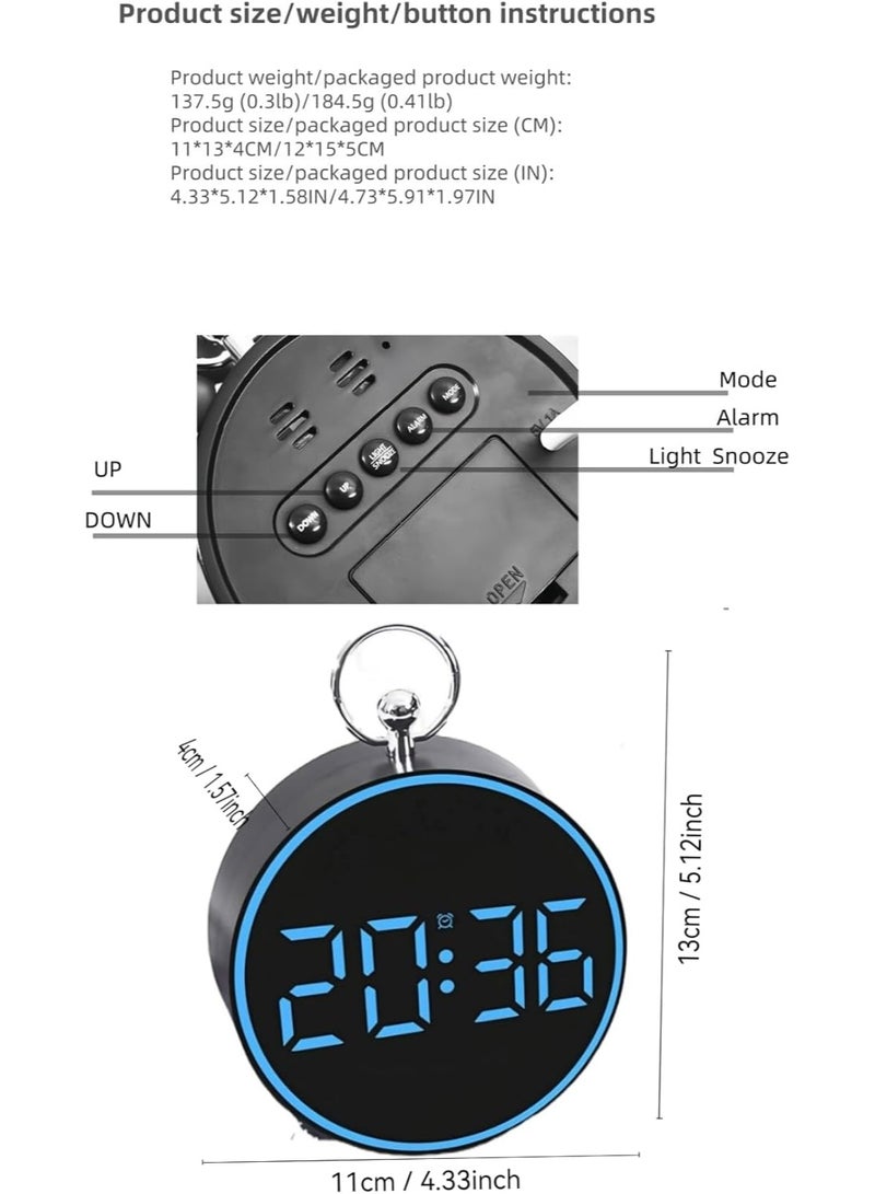 ساعة منبه رقمية متعددة الوظائف بصوت وإضاءة LED - Image 5