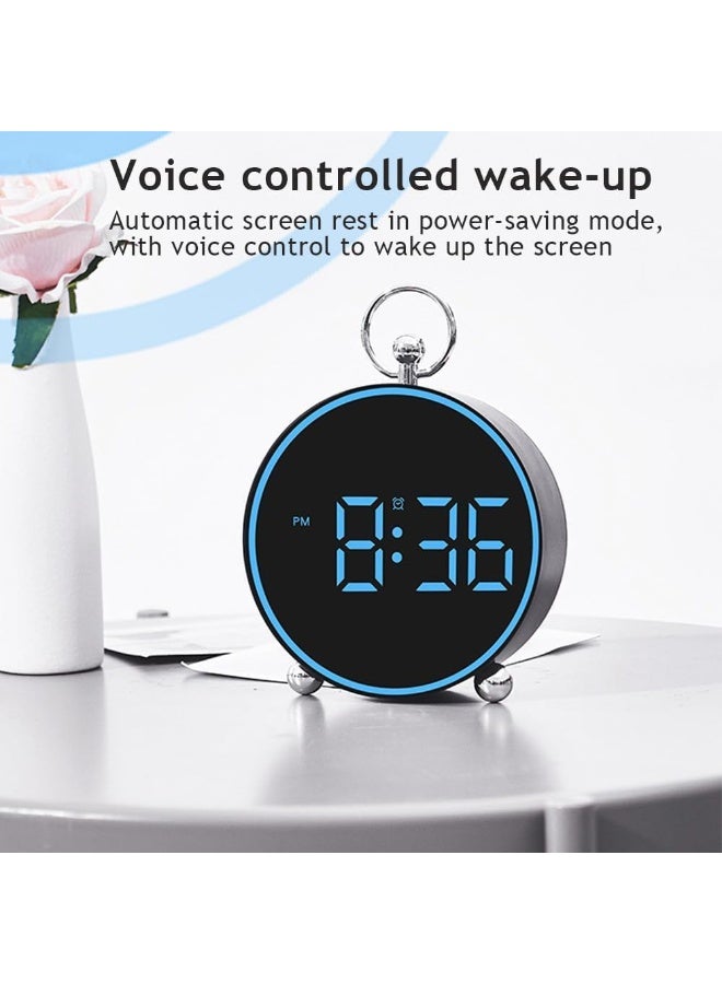 ساعة منبه رقمية متعددة الوظائف بصوت وإضاءة LED - Image 3
