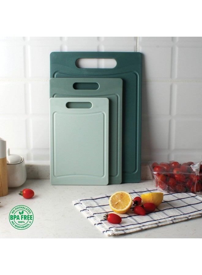كوك ويذ كولرز مجموعة ألواح تقطيع مانعة للانزلاق من كوك ويذ كولور - أدوات مطبخ أساسية بمقبض سهل الإمساك للحوم والخضروات والفواكه، 3 ألواح تقطيع، لون نعناع - Image 2