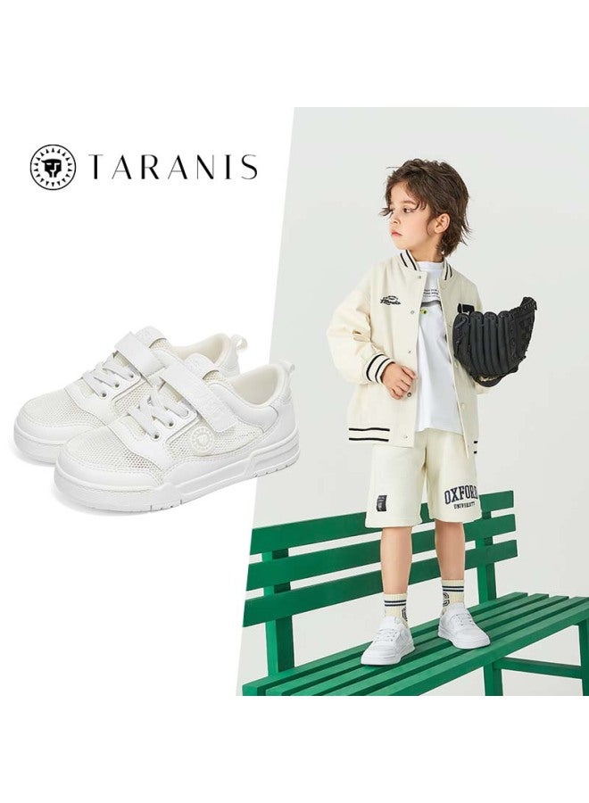 Taranis Children's Canvas Shoes, Spring And Summer Boys' White Sneakers, Non-slip Wear-resistant Girls' Breathable Versatile Casual Children's Shoes, White, Size 29 - Image 1
