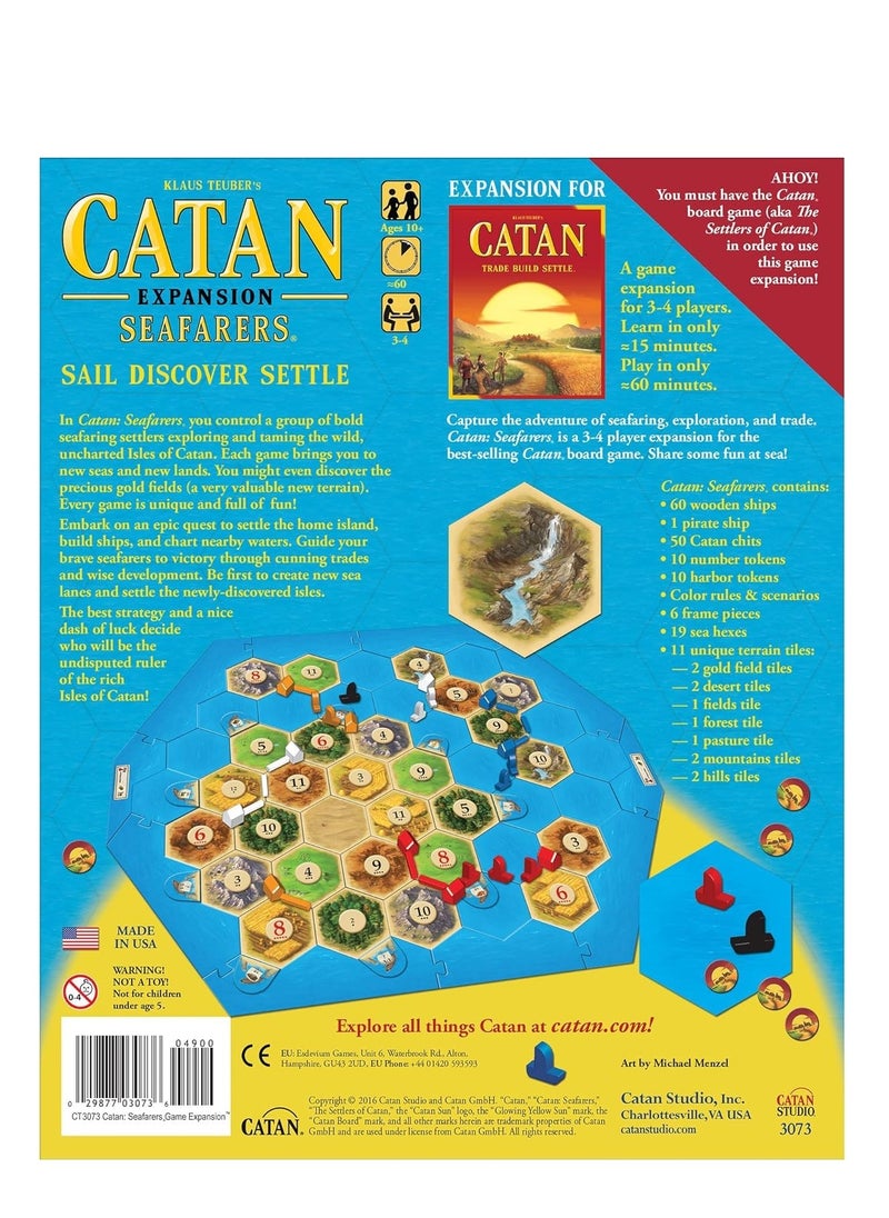 CATAN Seafarers Board Game Expansion - Explore, Settle, and Conquer New Isles! Strategy Game, Family Game for Kids and Adults, Ages 10+, 3-4 Players, 60 Minute Playtime