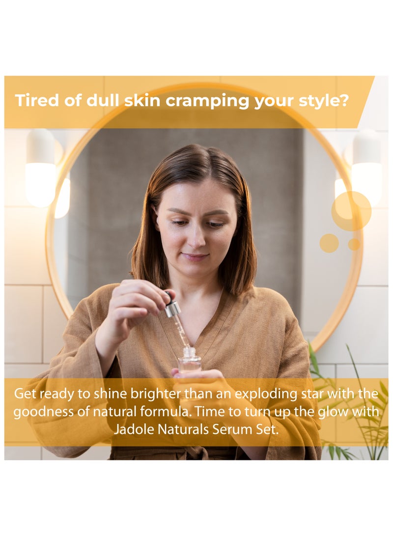 Jadole Naturals Quartet Anti-Aging Serum Set (Each 30ml), Vitamin C, Retinol, Niacinamide & Hyaluronic Acid - Image 4