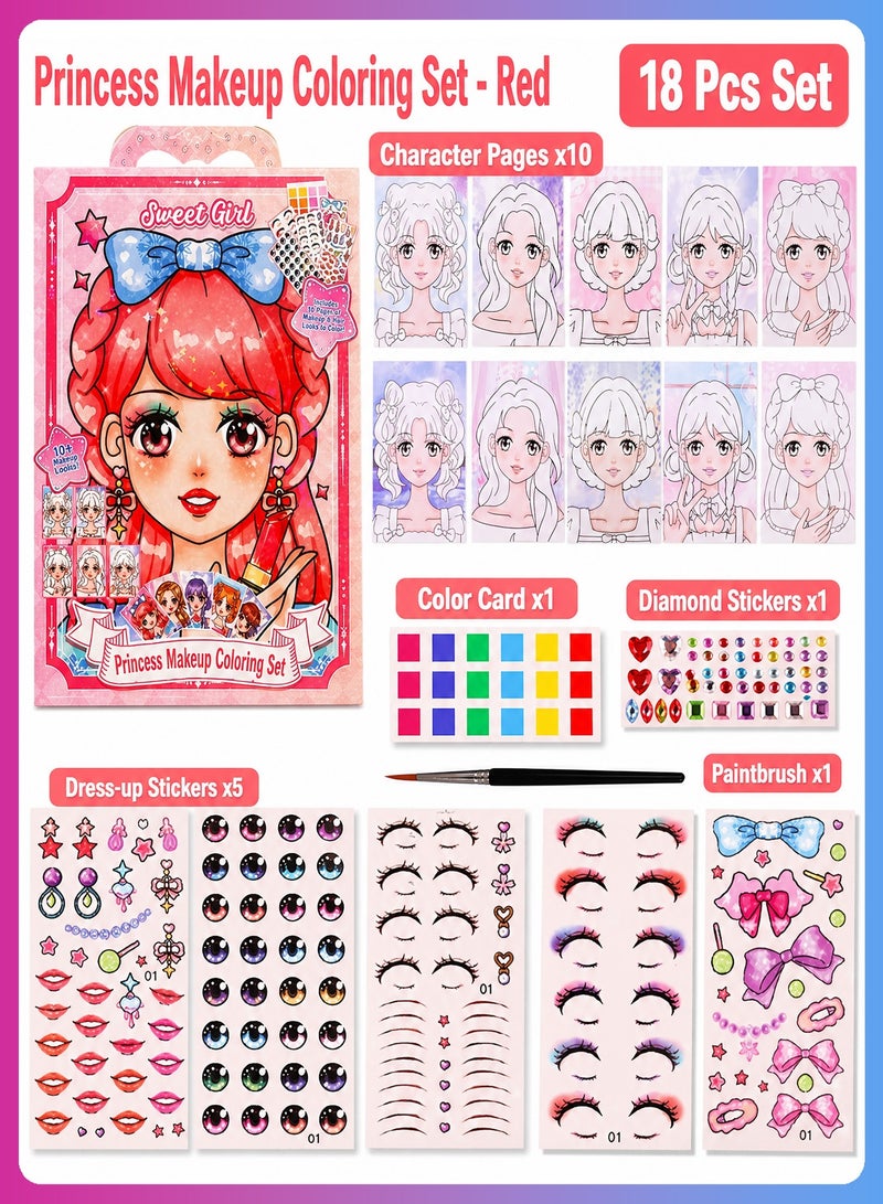 BELANO 4 Pcs Princess Dress Up Sticker Book, Art and Crafts Makeup Toys for Girls,Portable Gift Box Set, Ideal Birthday Gift for Girls. - Image 3