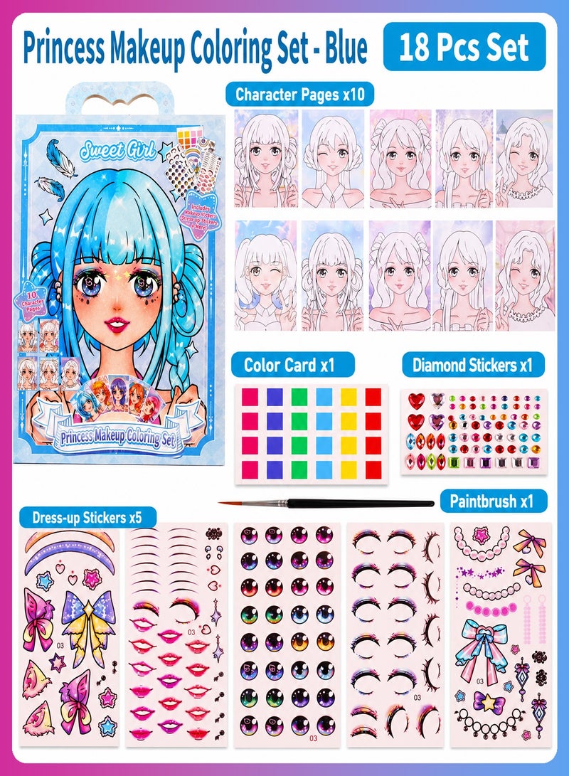 BELANO 4 Pcs Princess Dress Up Sticker Book, Art and Crafts Makeup Toys for Girls,Portable Gift Box Set, Ideal Birthday Gift for Girls. - Image 5