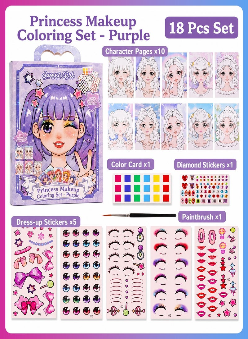 BELANO 4 Pcs Princess Dress Up Sticker Book, Art and Crafts Makeup Toys for Girls,Portable Gift Box Set, Ideal Birthday Gift for Girls. - Image 4