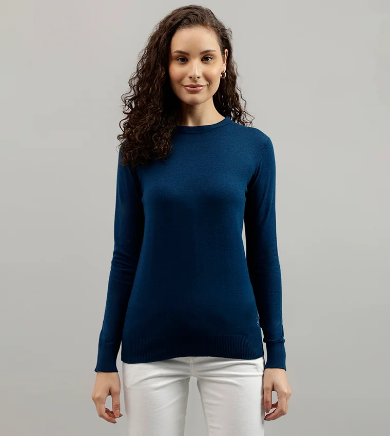 BEVERLY HILLS POLO CLUB Beverly Hills Polo Club Solid Crew Neck Sweater