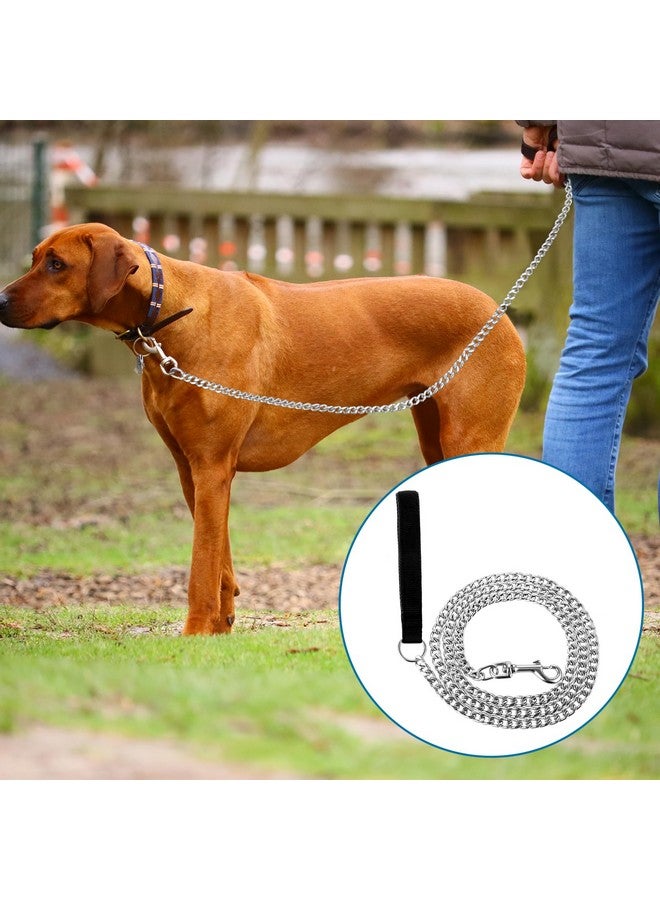 Sliverdew Chain Heavy Duty Metal Dog Leash 6FT Stainless Steel Cuban Link Chain Labor Chew Proof Pet Leash Chain with Soft Padded Handle for Medium Big Dogs Walking,Traffic Training Traveling(20-100 lbs) - Image 5
