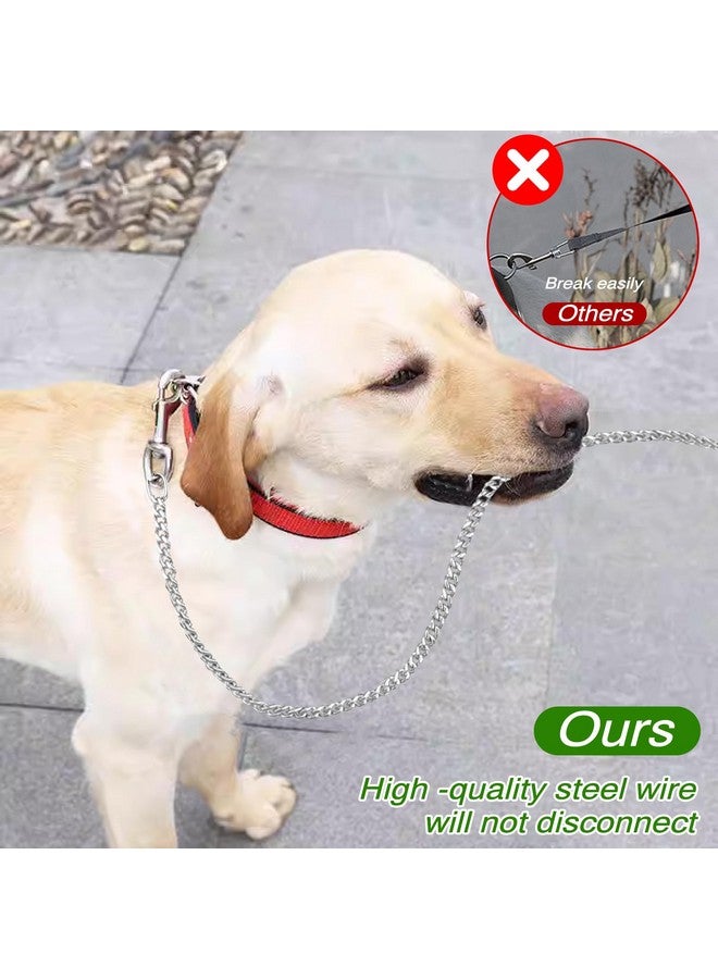 Sliverdew Chain Heavy Duty Metal Dog Leash 6FT Stainless Steel Cuban Link Chain Labor Chew Proof Pet Leash Chain with Soft Padded Handle for Medium Big Dogs Walking,Traffic Training Traveling(20-100 lbs) - Image 4