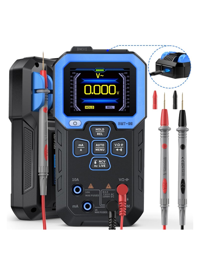 SYOSI متر الرقمي SYOSI، 10000 عدّ قابل للشحن، جهاز قياس الجهد التلقائي حتى 1000 فولت و10 أمبير، مختبر الجهد الذكي AC/DC مع وضع تسجيل ومراقبة البيانات، للمقاومة والسعة والثنائي - Image 1