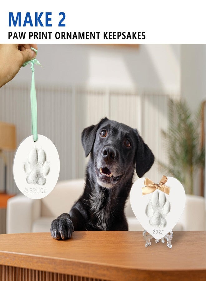 MYPAWLETS Dog or Cat Pawprints Keepsake Kit,Make 2 Clay Paw Print Ornaments,Soft & Non-Toxic Clay,Pet Paw Prints Impression Kit,Dogs Christmas Tree Ornament,Gift for Pet Lovers - Image 2
