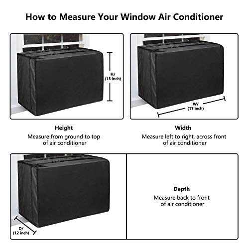 Aozzy Air Conditioner Covers for Window Units Ac Cover for Outside Unit Winter Outdoor Heavy Duty Waterproof Insulation Defender with Adjustable Straps 17" W x 12" D x 13" H Inches - Image 2
