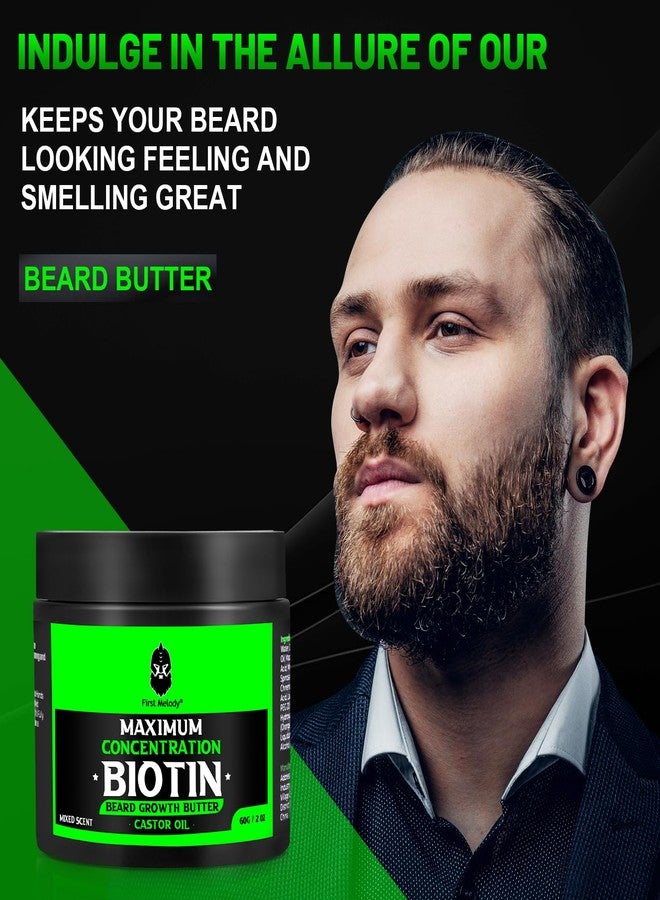 First Melody Beard Butter-Maximum Concentration Biotin,with Castor Oil and Argan & Jojoba Oils, Promotes Beard Growth, Styles, Strengthens & Softens Beards ,Unruly Beards While Relieving Itch,2 Ounce*2(2 Pack) - Image 3