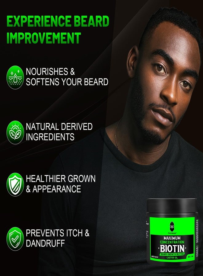 First Melody Beard Butter-Maximum Concentration Biotin,with Castor Oil and Argan & Jojoba Oils, Promotes Beard Growth, Styles, Strengthens & Softens Beards ,Unruly Beards While Relieving Itch,2 Ounce*2(2 Pack) - Image 5