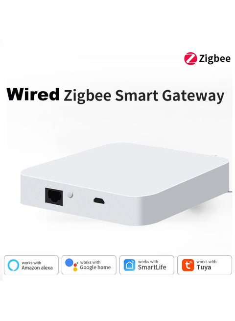 Tuya ZigBee Hub Tuya Zigbee 3.0 Wired Gateway Bridge for App and Voice Control, Tuya Smart Home Hub, Works with Alexa Google,works with Home Assistant