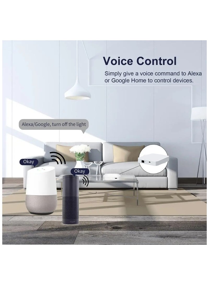 Tuya ZigBee Hub Tuya Zigbee 3.0 Wired Gateway Bridge for App and Voice Control, Tuya Smart Home Hub, Works with Alexa Google,works with Home Assistant