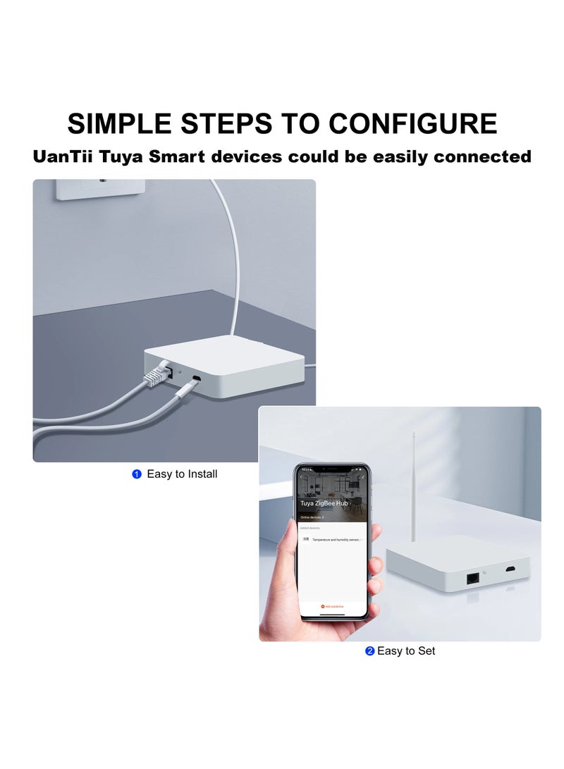 Tuya ZigBee Hub Tuya Zigbee 3.0 Wired Gateway Bridge for App and Voice Control, Tuya Smart Home Hub, Works with Alexa Google,works with Home Assistant