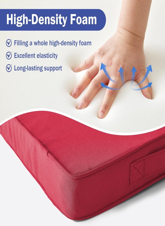 IPYNBAP Outdoor Cushions, Outdoor Chair Cushions 24x24x4 Inch, Cushions for Outdoor Furniture with Removable Cover, Waterproof & Fade Resistant Outdoor Seat Cushions for Patio, Lawn, Burgundy - Image 5
