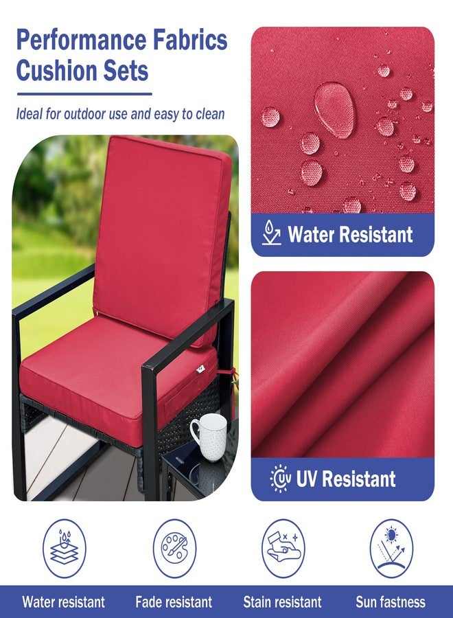 IPYNBAP Outdoor Cushions, Outdoor Chair Cushions 24x24x4 Inch, Cushions for Outdoor Furniture with Removable Cover, Waterproof & Fade Resistant Outdoor Seat Cushions for Patio, Lawn, Burgundy - Image 4