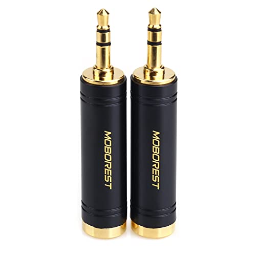 MOBOREST 3.5mm M to 6.35mm F Stereo Pure Copper Adapter, 1/8 Inch Plug Male to 1/4 Inch Jack Female Stereo Adapter, Can be Used for Conversion Headphone adapte, amp adapte, Black Fashion 2-Pack - Image 2